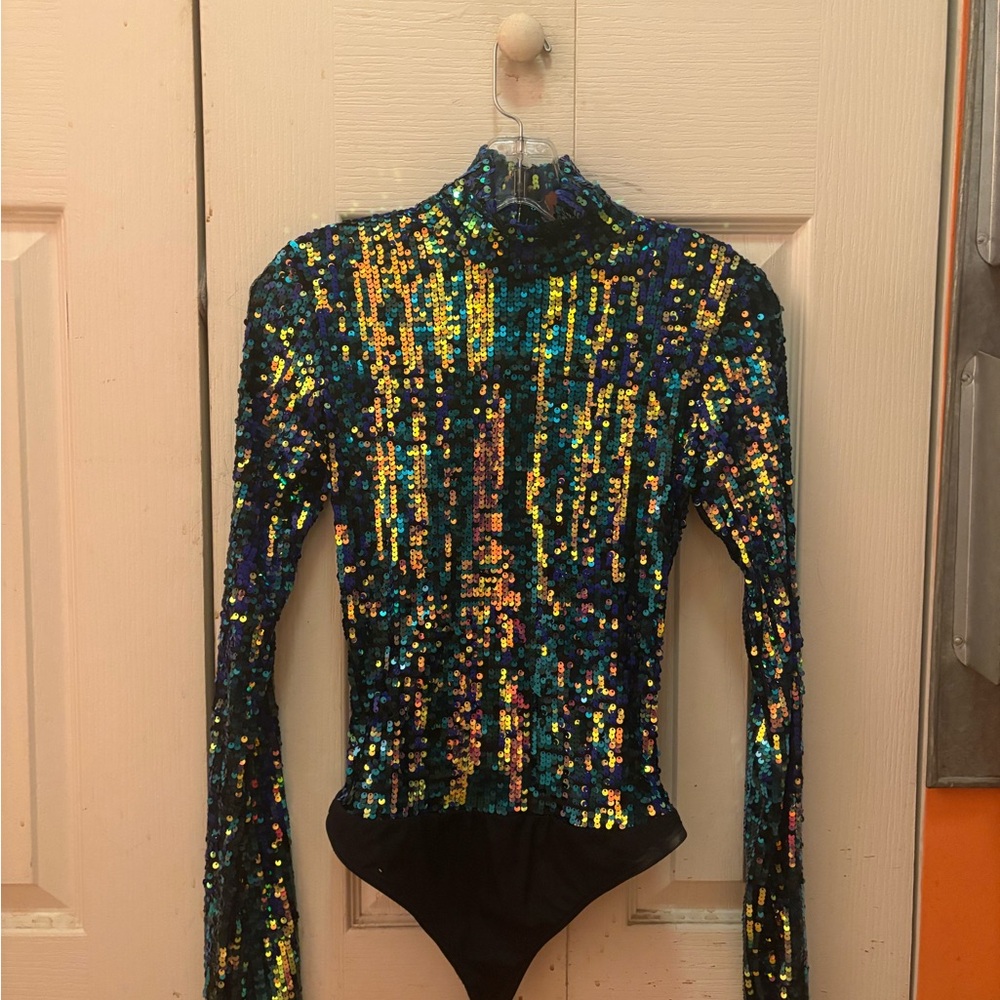 ALIX NYC Sequin Bodysuit in Multicolor